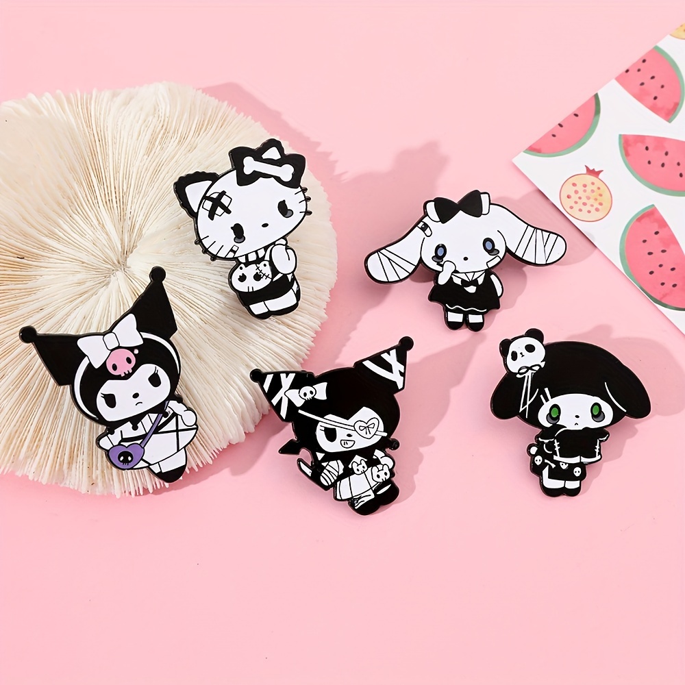Sanrio Lapel Pins Spring Series Kawaii Kuromi My Melody Pochacco Enamel  Badges for Backpack Accessories Cartoon Brooches Gift