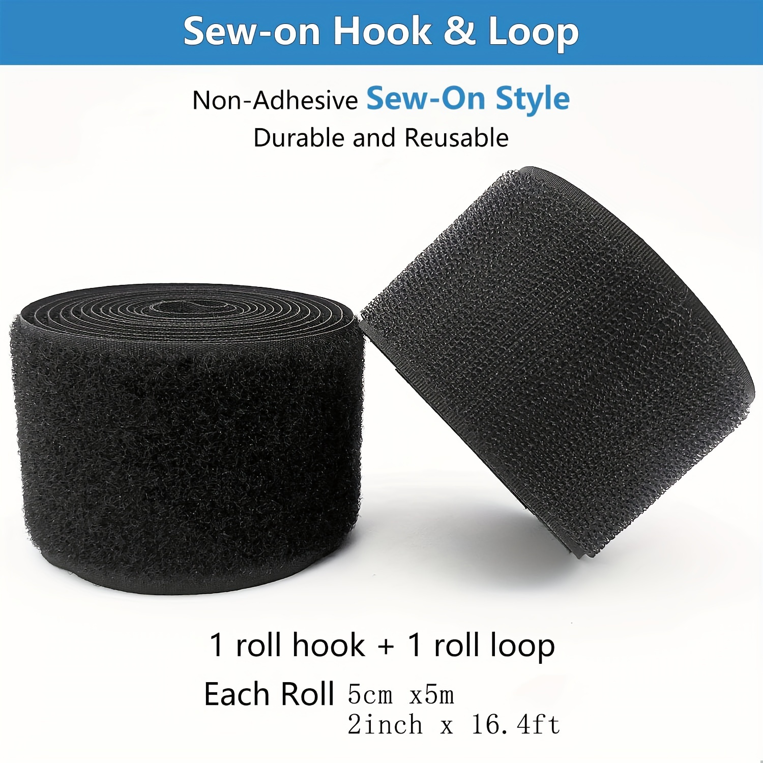 2 Inch Sew On Hook And Loop Strips Non Adhesive Excellent Grip
