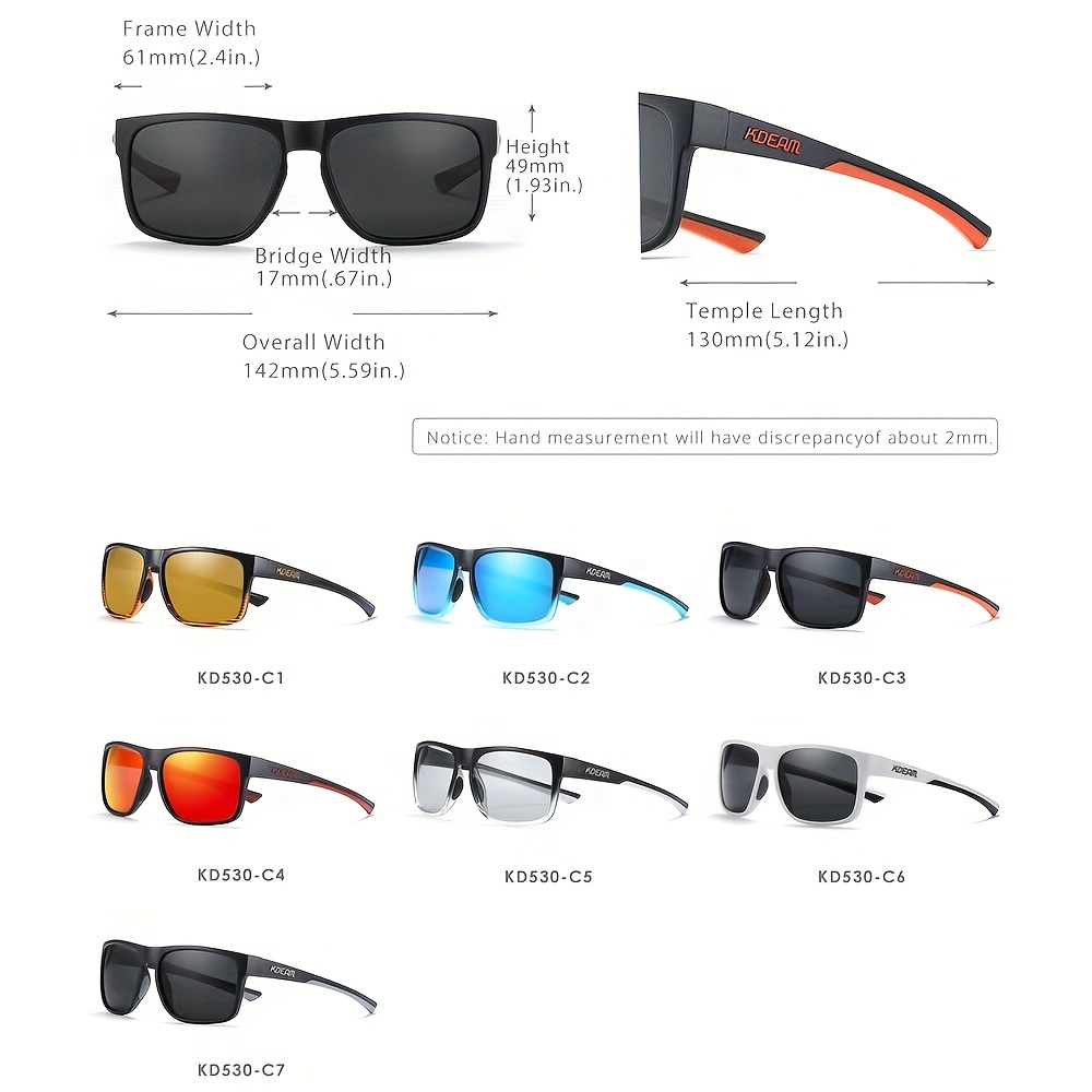 1pc Mens Fashion Square Simple High Definition Polarized Sunglasses Unisex  Outdoor Sports Driving Golf Fishing Anti Ultraviolet Photochromic Glasses, Shop Now For Limited-time Deals