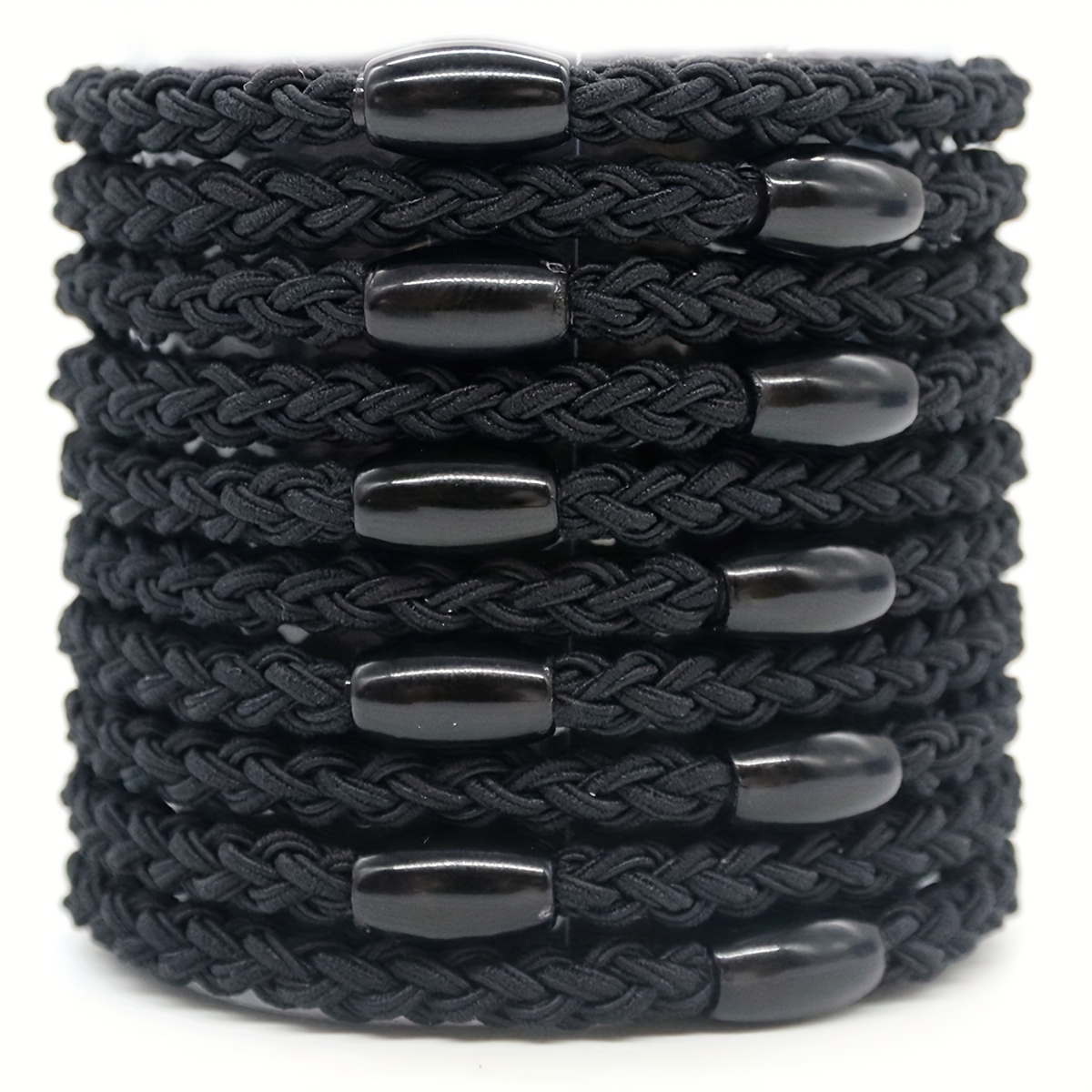 Image of 10pcs Minimalist Elastic Hair Bands, All Match Ponytail Holders Hair Rings For Thick Hair, Hair Accessories