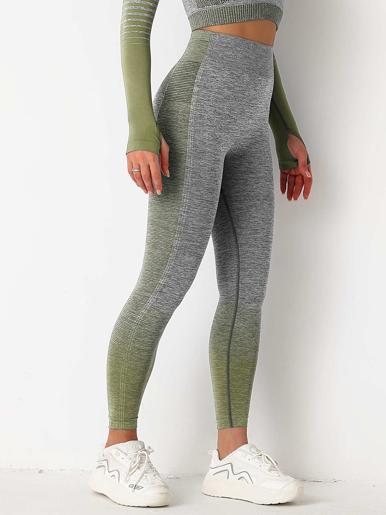 Ombre Quick Drying Sports Leggings High Elastic Workout - Temu Canada