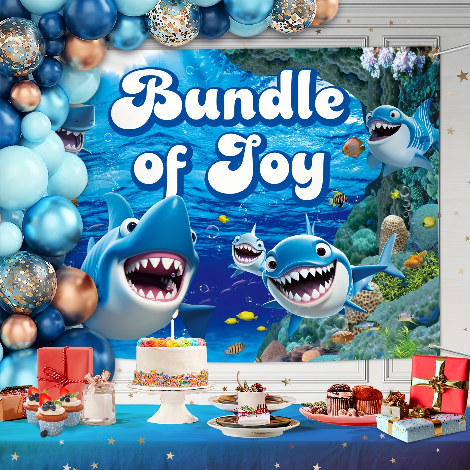1pc * Backdrop, 4.5 X 6 Feet Bundle Of Joy Under The Sea Background *  Birthday Party Backdrop