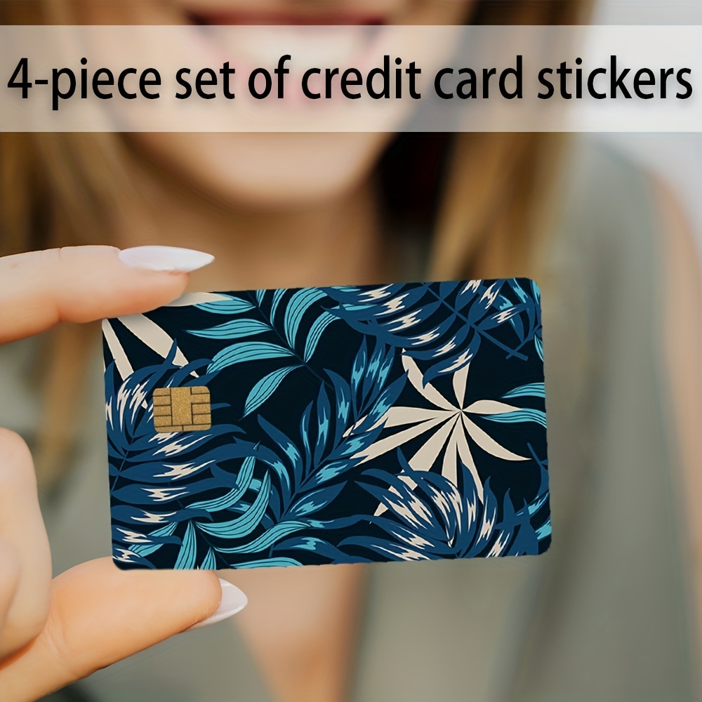 Anime Credit Card Skin Stickers No Bubble Slim Vinyl Key, Debit Card, Bank Card, Credit Card Sticker Black 4pcs Credit Card Decals