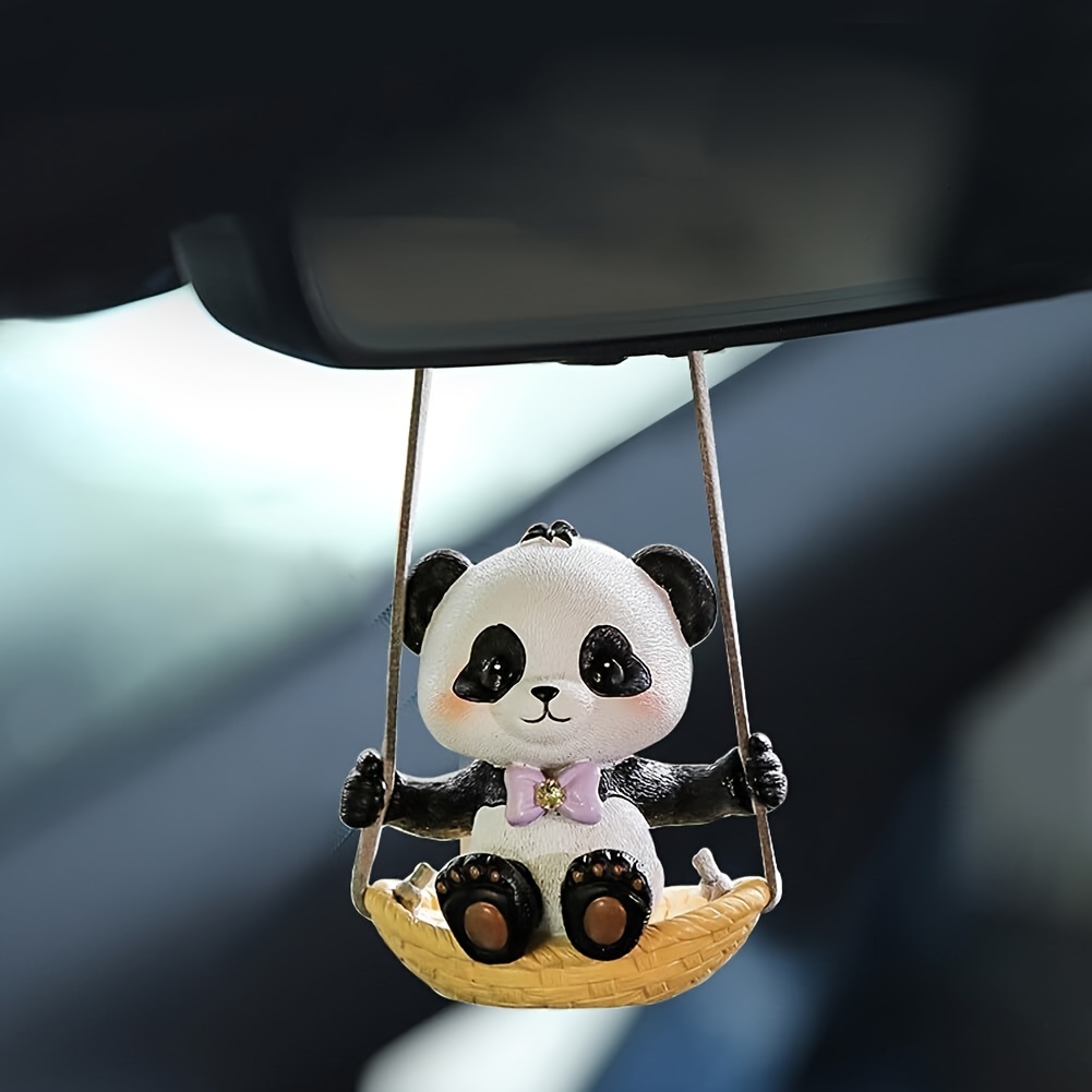 Auto-schwingornament, Rückspiegel-zubehör, Süßer Panda-anhänger, Auto- innenspiegel-charm-ornament, Hängendes Zubehör, Harz-dekoration, Schneller  & Sicherer Online-checkout