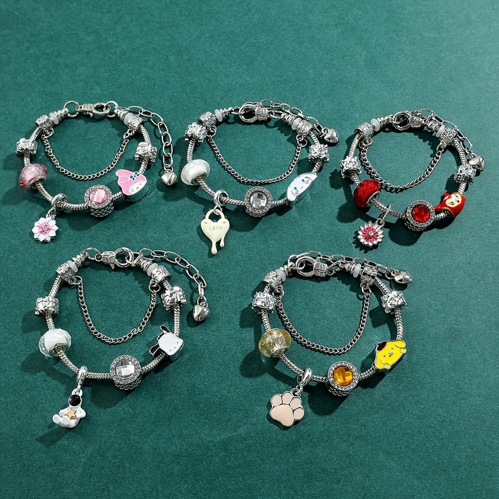 Cute Multiple Kuromi Charms Bracelet Cartoon - Temu
