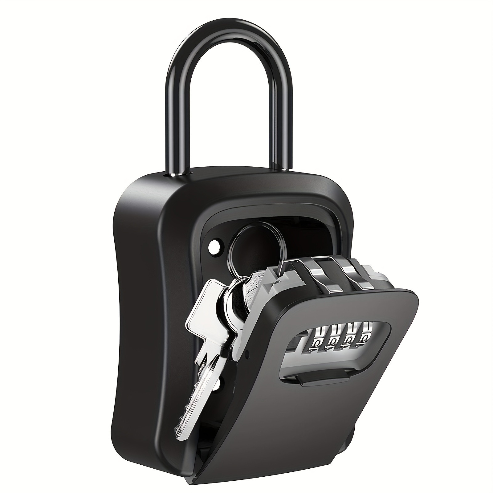 Caja de seguridad para llave de casa: caja de bloqueo de llave de pared  portátil para exteriores | Caja de seguridad de almacenamiento para llaves  al
