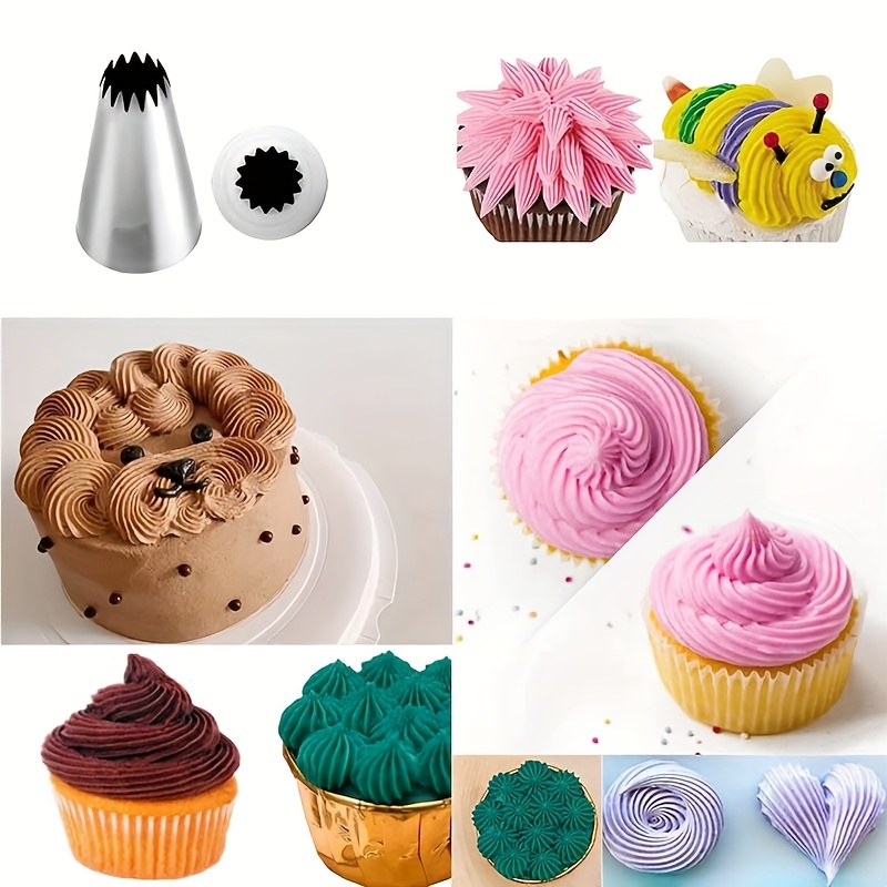 Cookie Pipping Tips, Large Stainless Steel Pastry Tips, Icing Nozzle Tips  For Frosting, For Cupcake Cake Decorating, Puff Making, Cookie Making,  Baking Tools, Kitchen Gadgets, Kitchen Accessories - Temu