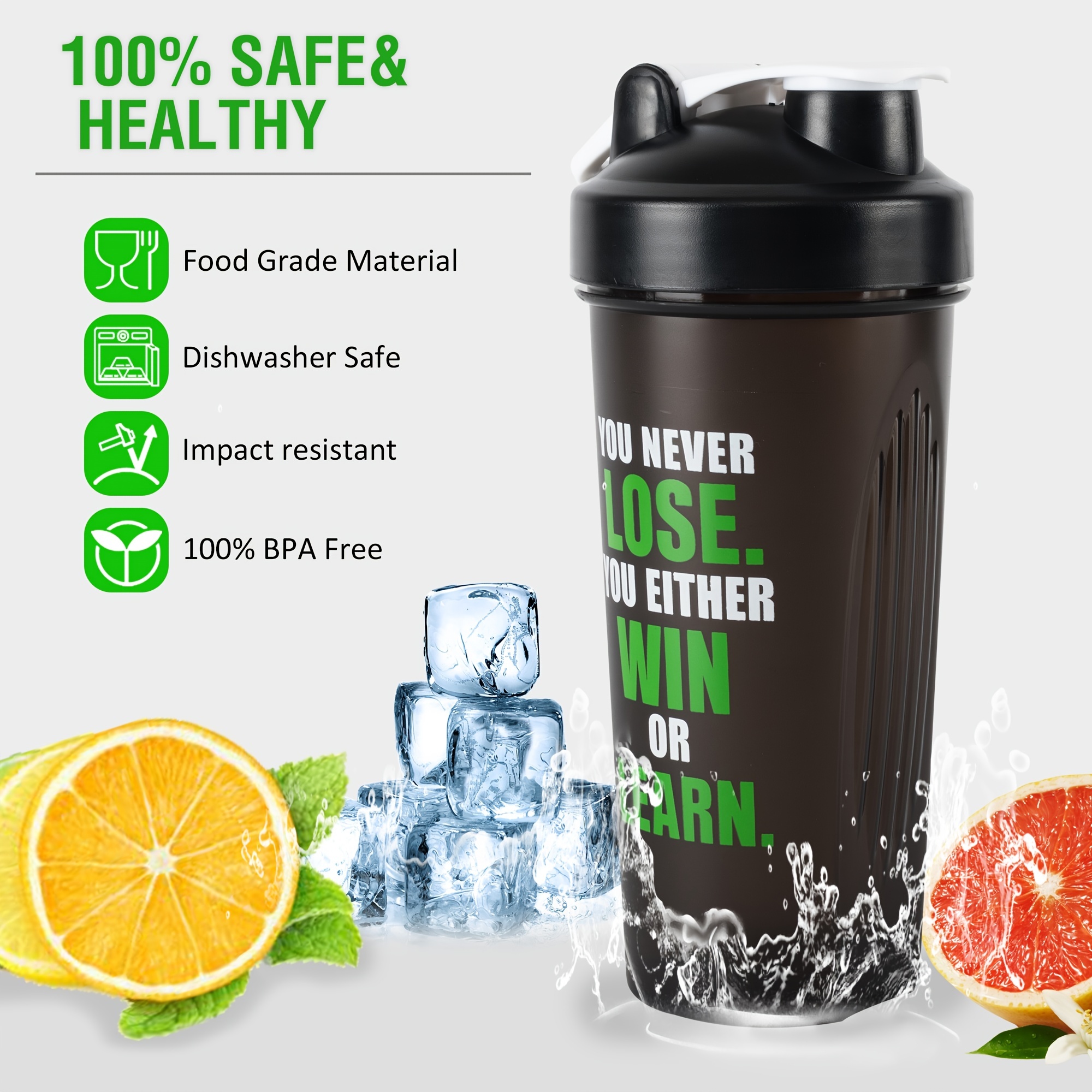 Protein Shaker Bottle 2 Pack 24oz Mixes Bpa Free Leak Proof Smothies Mixer  Drinking Water Blender Cup 700ml For Gym Fitness Sports Portable Water  Bottle - Sports & Outdoors - Temu