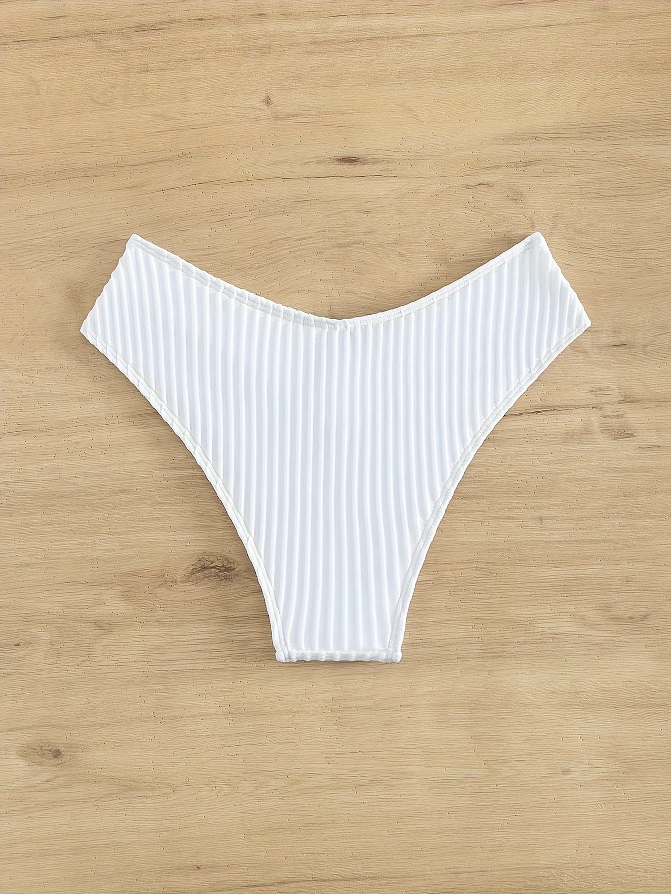 Plain High Waisted Thong Swim Briefs High Cut Stretchy - Temu