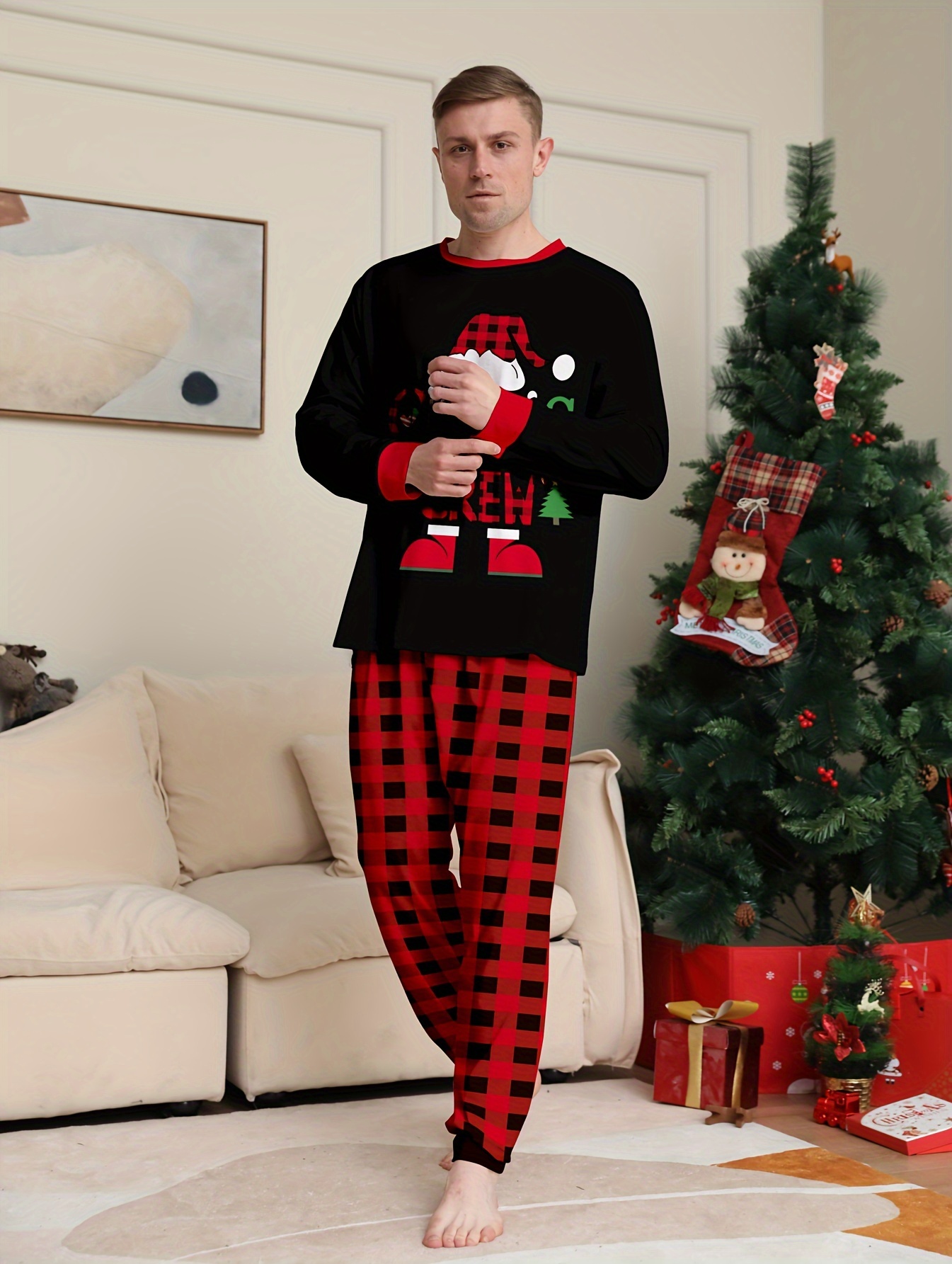 Men's Trendy Casual Christmas Pajamas Sets Merry Christmas - Temu