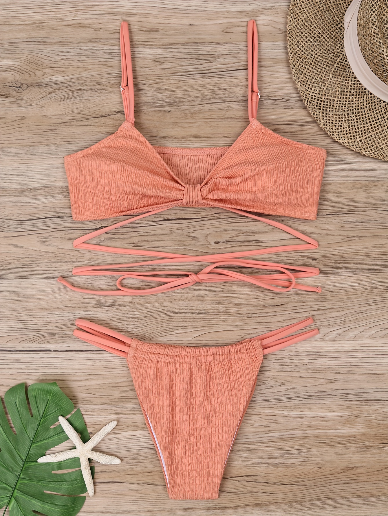 Plain Red Texture Fabric Swimsuit High Stretchy - Temu