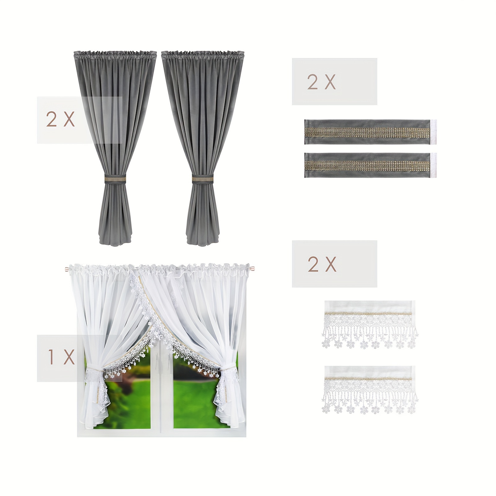 Flying 1 Set Luxurious Curtain Drapes Set Curtains For Living Room Bedroom Decor Western Style Curtains