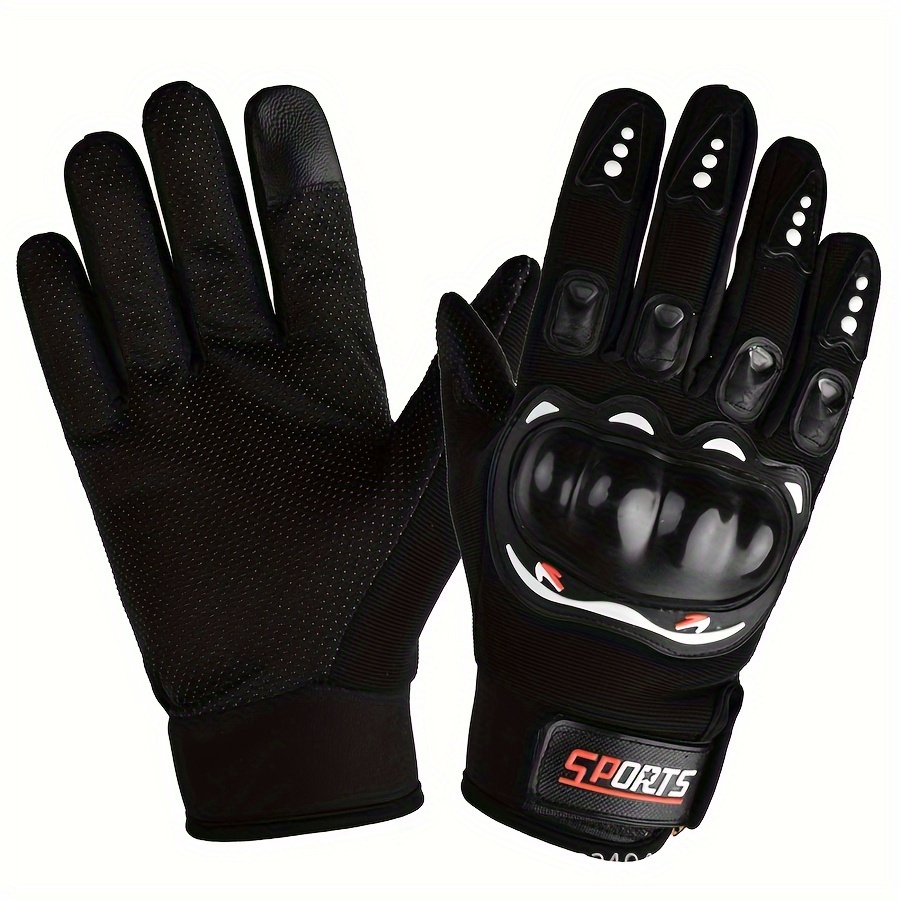 Shock Resistant Touchscreen Leather Biker Gloves