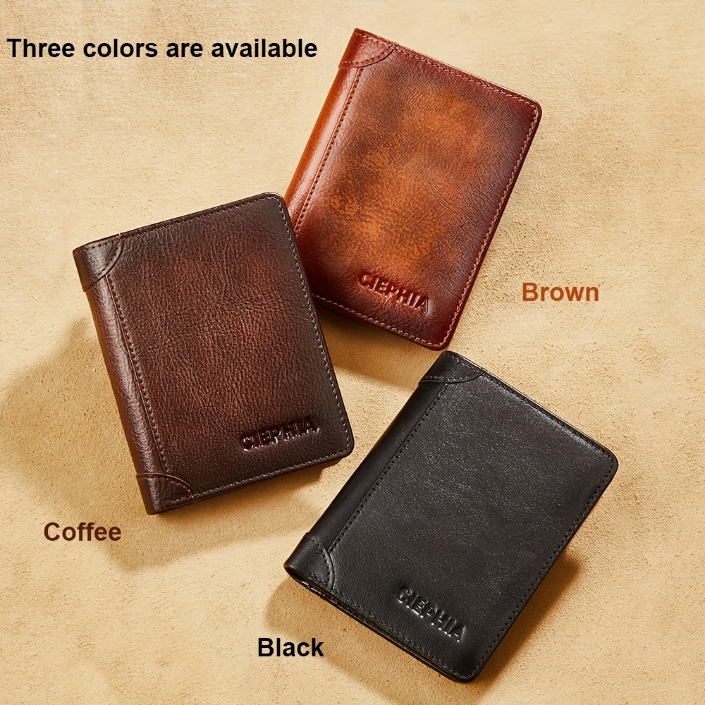 Leather Men Wallets with Coin Pocket Vintage Male Purse Function Brown  Genuine Leather Men Wallet with Card Holders wallet men - AliExpress