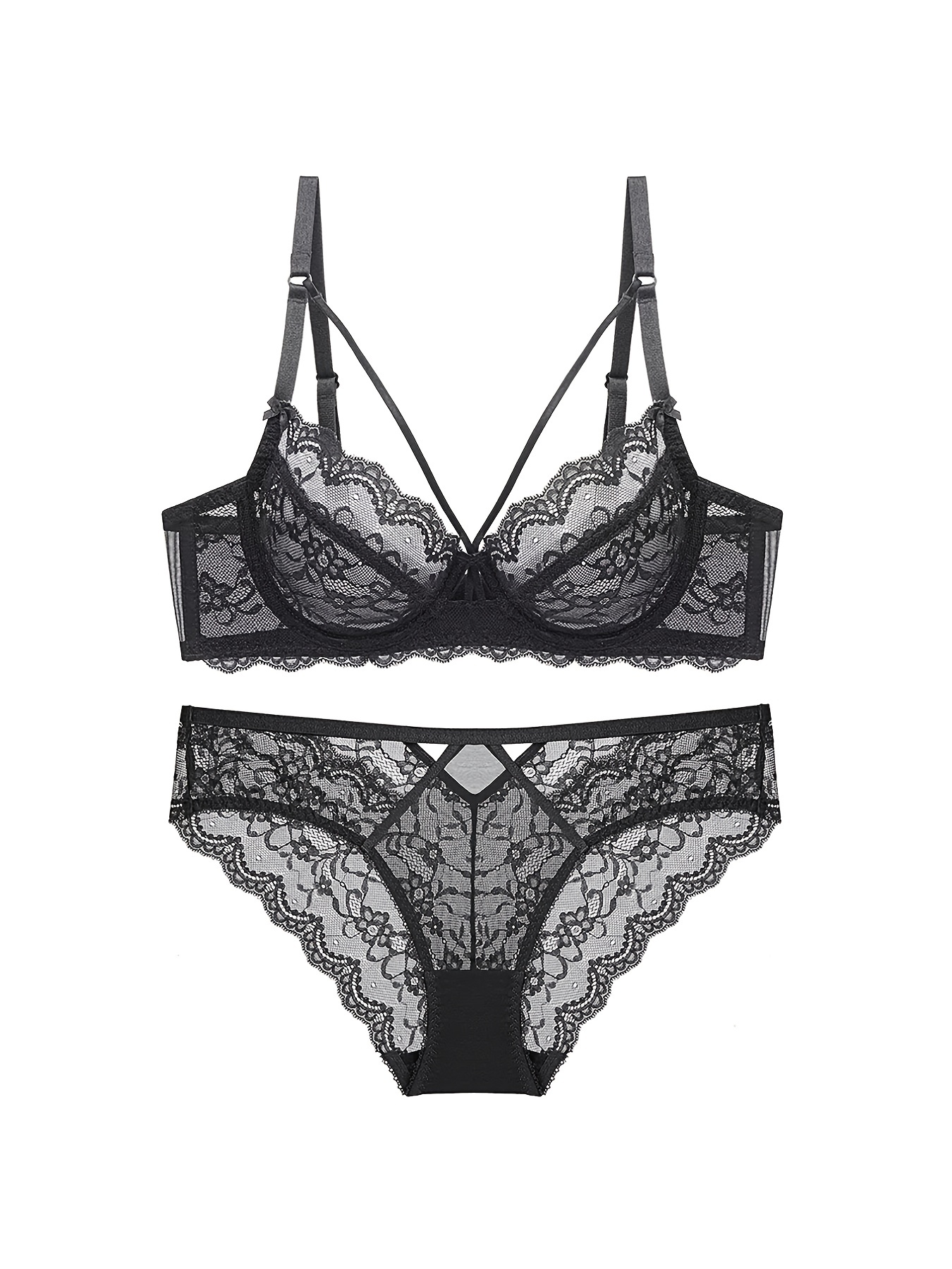 Women\'s Sheer Lace Temu Cut Out Strappy - Detail Lingerie