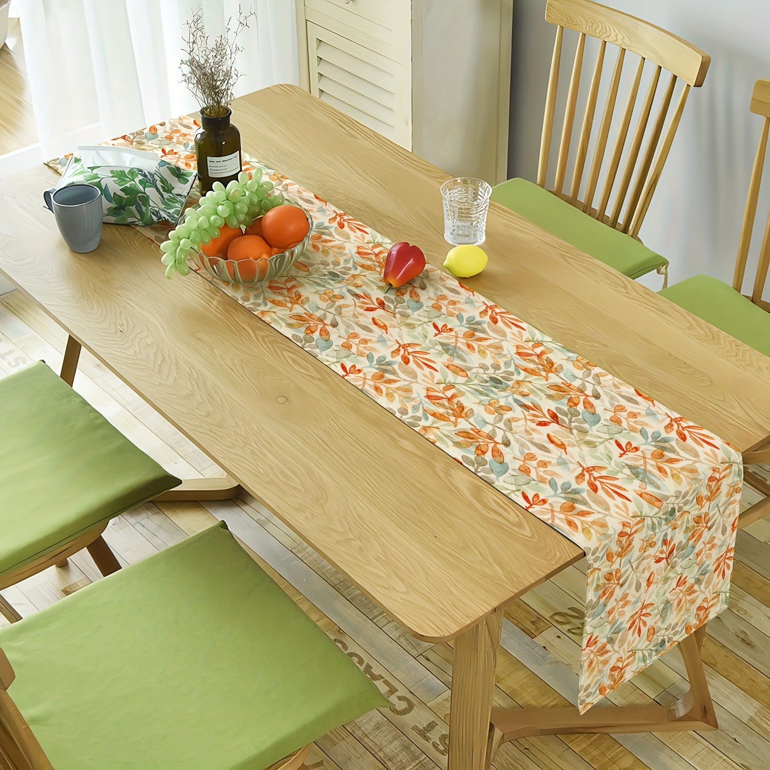 tischdeckenunterlage rutschfest ，Rechteckig Blühender Garten Tischwäsche ，  Tischtuch im amerikanischen Stil，Für Speisetisch Picknick Party