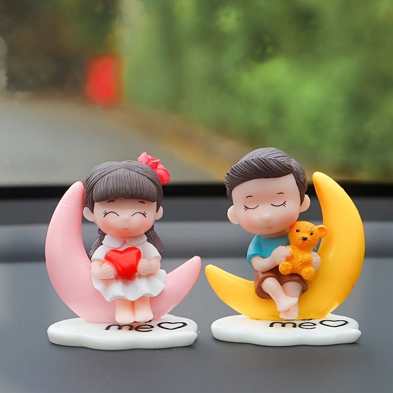  Resin Cartoon Couple Car Decoration Dashboard Car