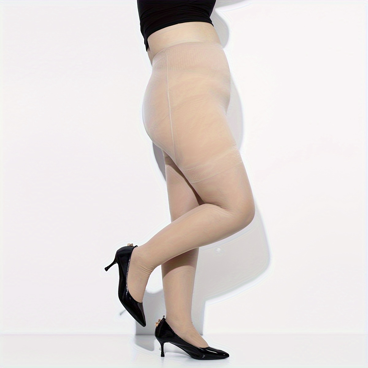 Floral Two Tone Control Top Tights