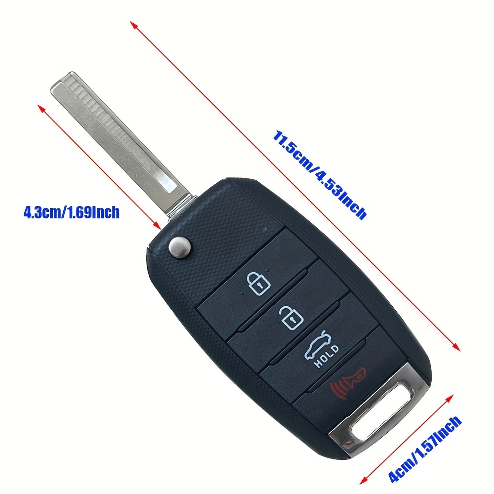 Coque de clé de voiture de rechange à 4 boutons pour Hyundai