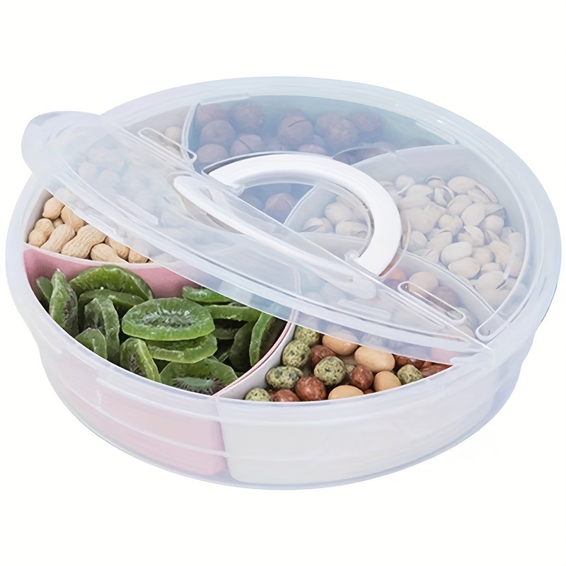 Stackable Veggie Tray With Lid 4 Compartment Snack - Temu