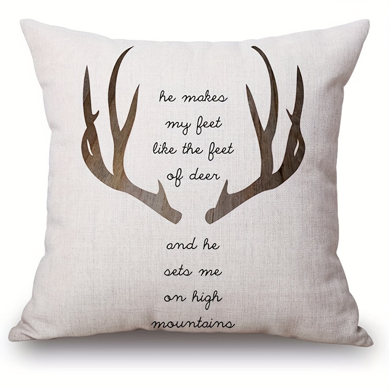 Soft Deer Hunting Decorative Throw Pillowcase For Antlers Pillow Case  Cushion Cover Western Farmhouse Cushion Short Plush Decor - Temu