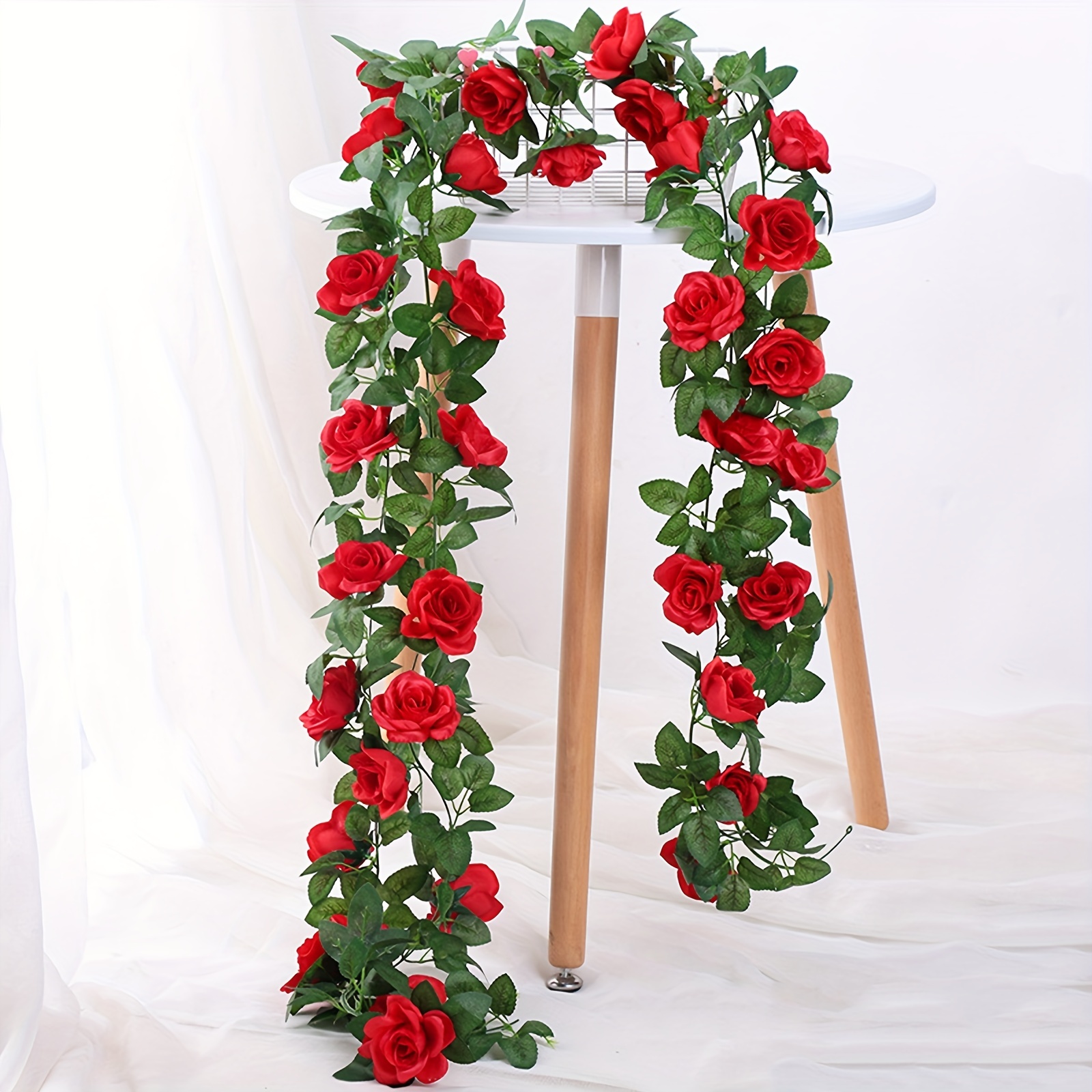 1pc Artificial Rose Vine Flowers With Green Leaves 86 61 Fake Silk Rose  Hanging Vine Flowers Garland Ivy Plants For Home Wedding Party Garden Wall  Decoration Red - Home & Kitchen - Temu Belgium
