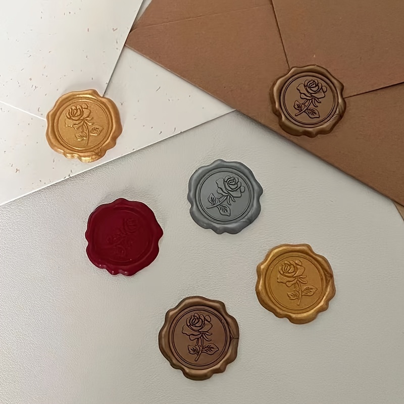 50PCS Adhesive Wax Seal Stickers with Love Wax Seal Stickers Wedding  Invitation Envelope Seals Vintage Pre-Made Wax Stickers for Valentine's Day  Birthday Party Presents Craft Scrapbook Gift 