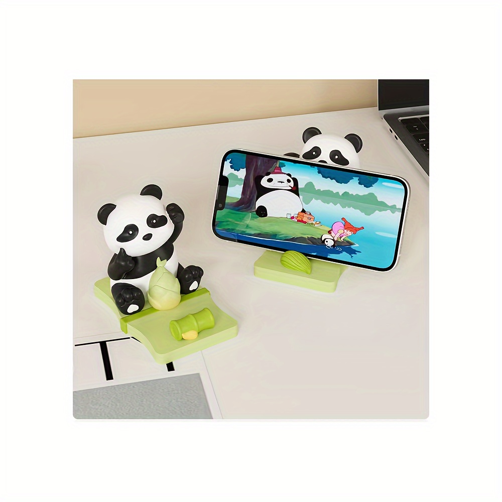 Creative Cute Panda Mobile Phone Desktop Bracket Ornament - Temu