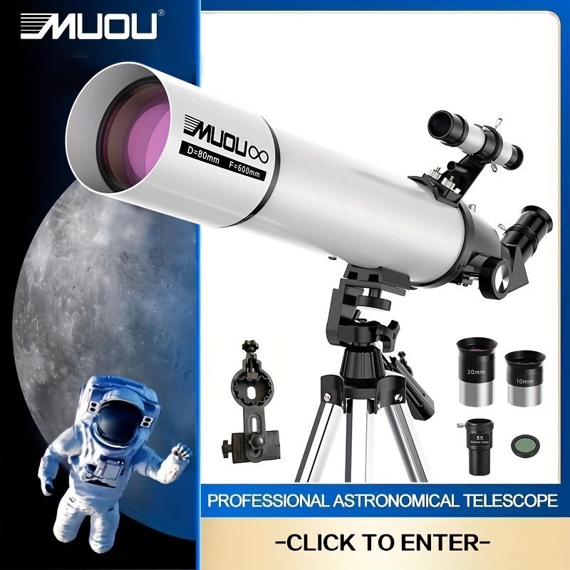 Télescope pour Enfants Adultes débutants, Accessoires de télescope  binoculaire de 70 mm pour l'astronomie avec Support Télescope réfracteur