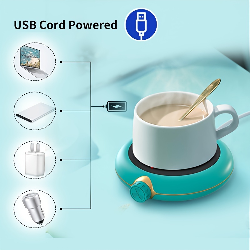 USB Intelligent Adjustment Thermostat Coaster Portable Cup Warmer