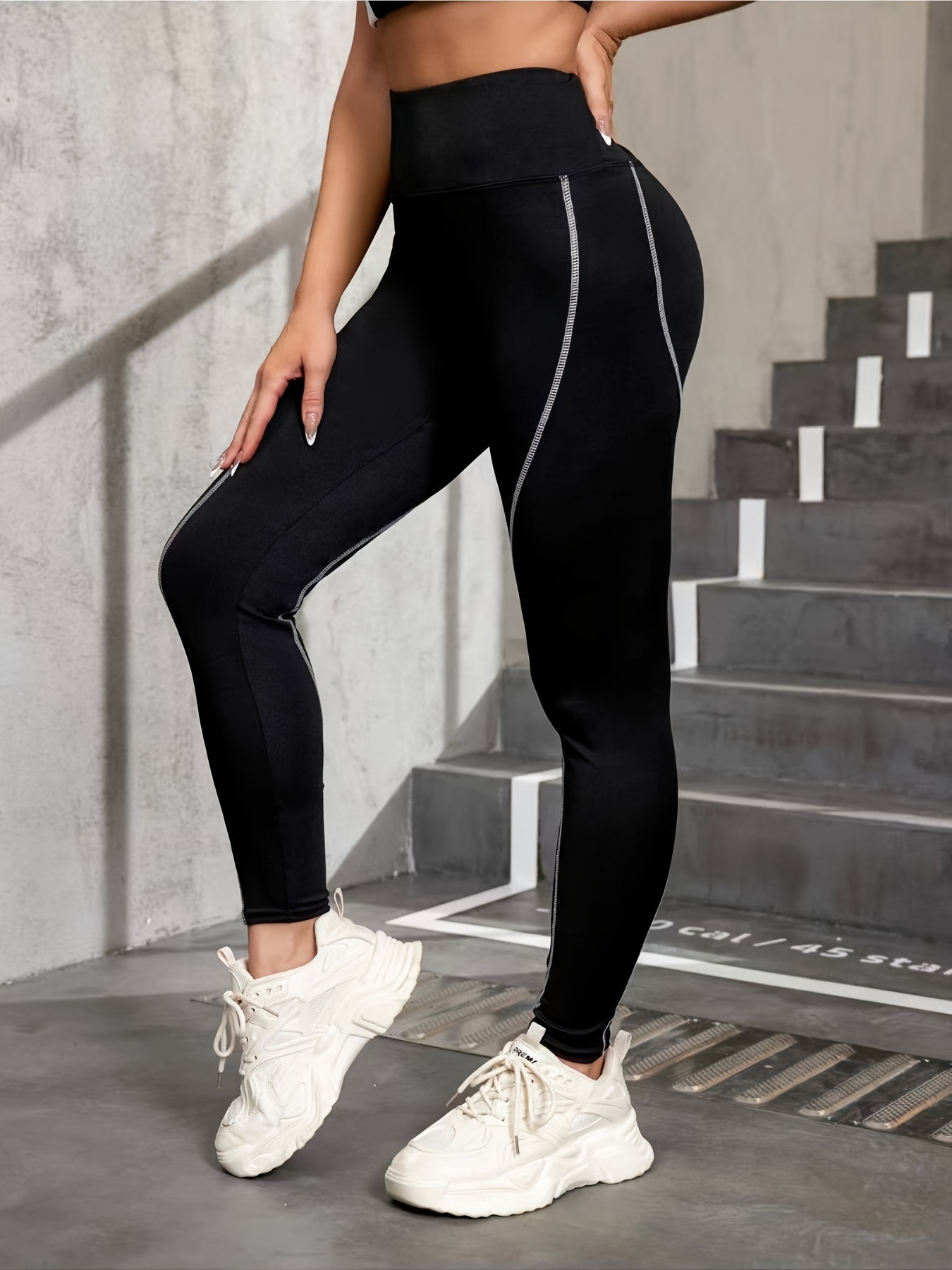 High Waist Yoga Pants with Top-Stitching for Women - Comfortable and  Stylish Fitness Leggings