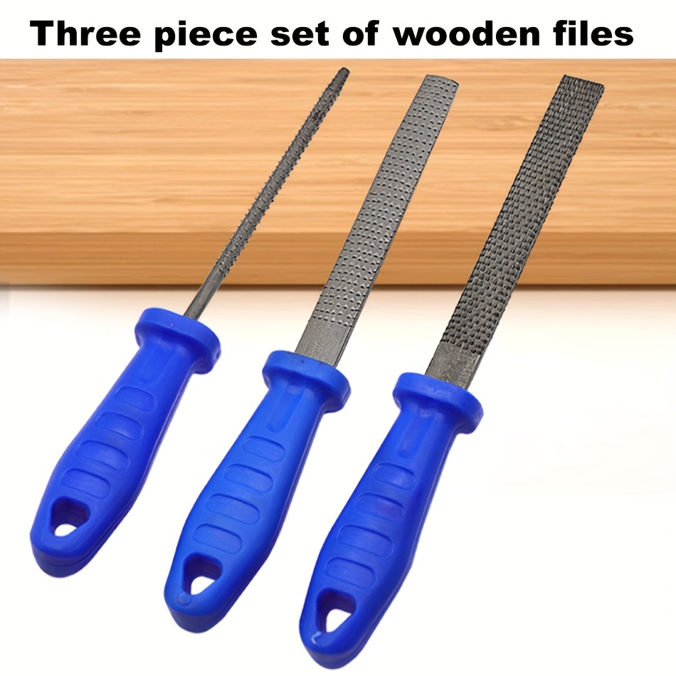 Rasp File Set 3 Pack Wood File Woodworking Files, Round, Half-round, Flat  File Rasp High Quality Carbon Steel Rasp File For Woodworking Shaping