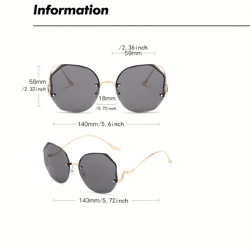 Gafas de sol sin montura con barra superior para mujer y hombre, lentes  degradados, decoración de animales de Metal, gafas informales para  exteriores para fiesta en la playa - Temu