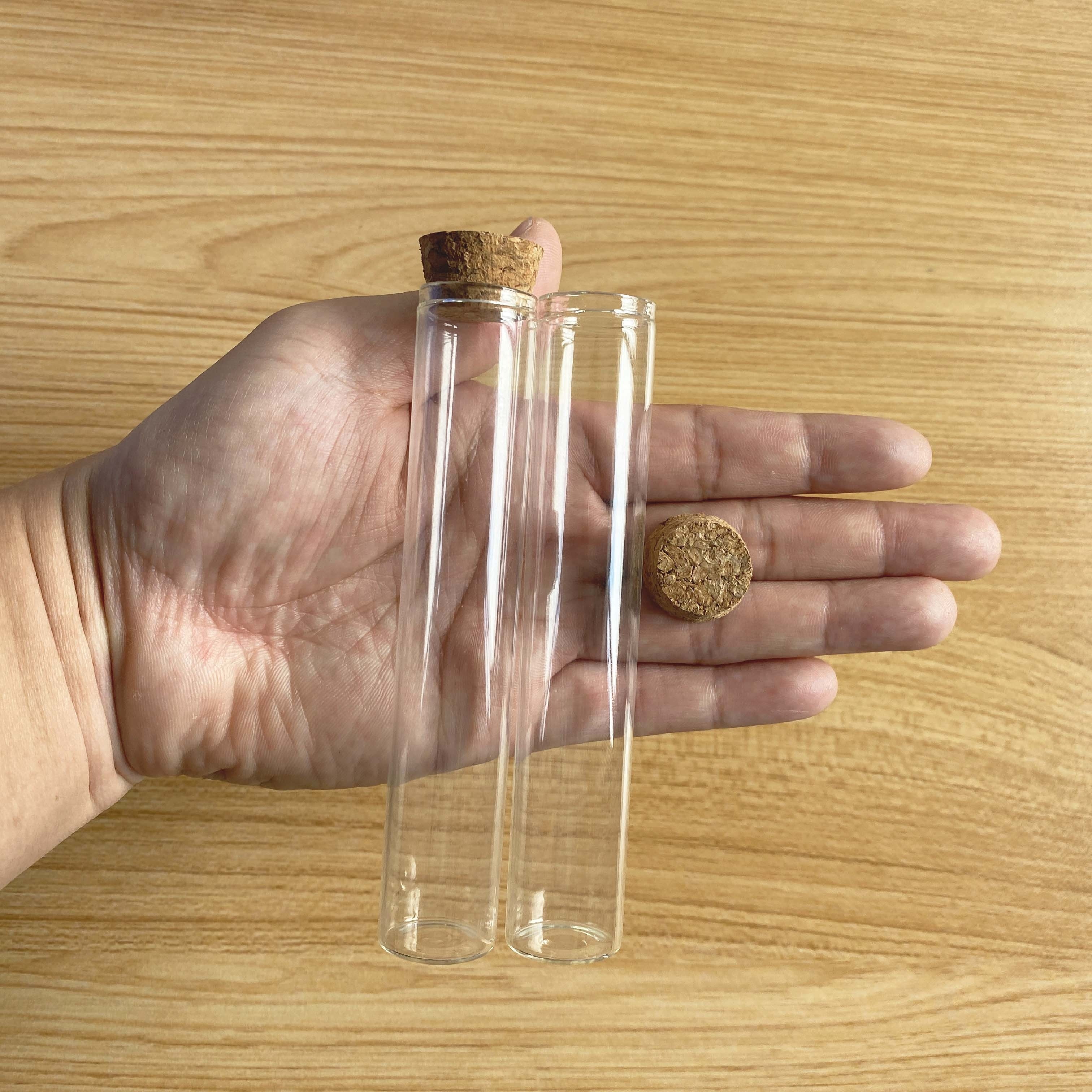 Petite éprouvette en verre de 6 cm avec bouchon de liège, Tube à