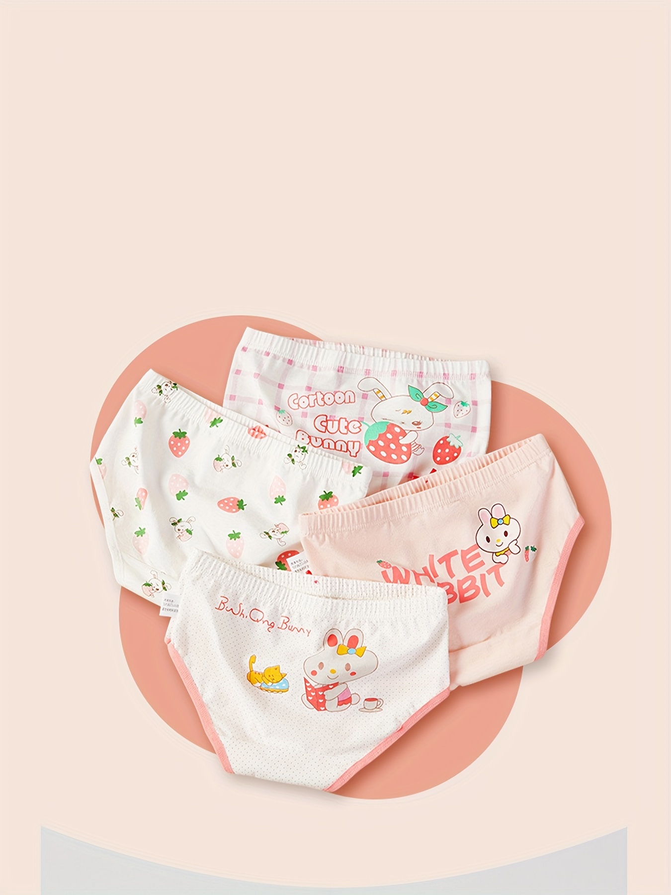 ❤Soft Cotton Panties❤ 4 PCS Kid Underwear 1-8Y Girl Hello Kitty Boxer  Breathable Baby Solid Underpants