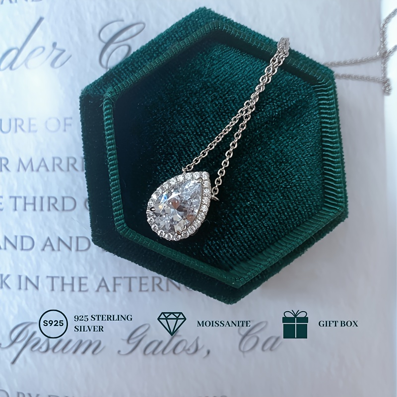 Gorgeous Moissanite Pendant S925 Necklace - Perfect For Valentine's Day,  Engagement, Wedding, Anniversary & Birthday Gifts