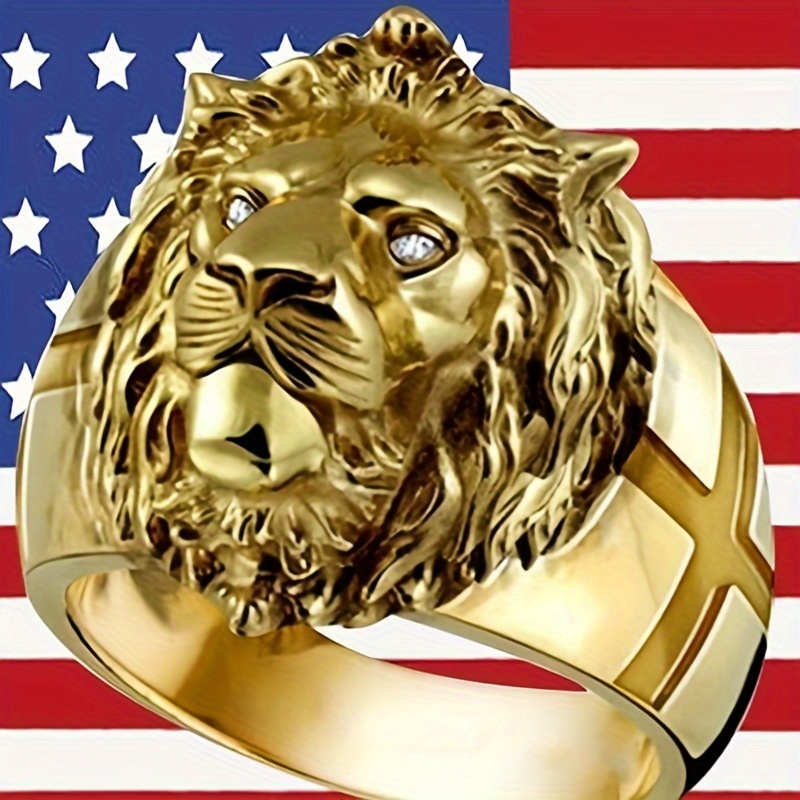 Bague En Acier Titane Tête Lion Aigle Homme Accessoire - Temu Belgium