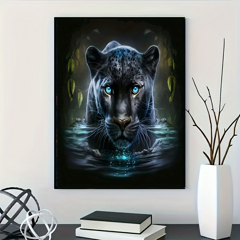 Frameless Black Panther Canvas Wall Art Perfect Gift For - Temu