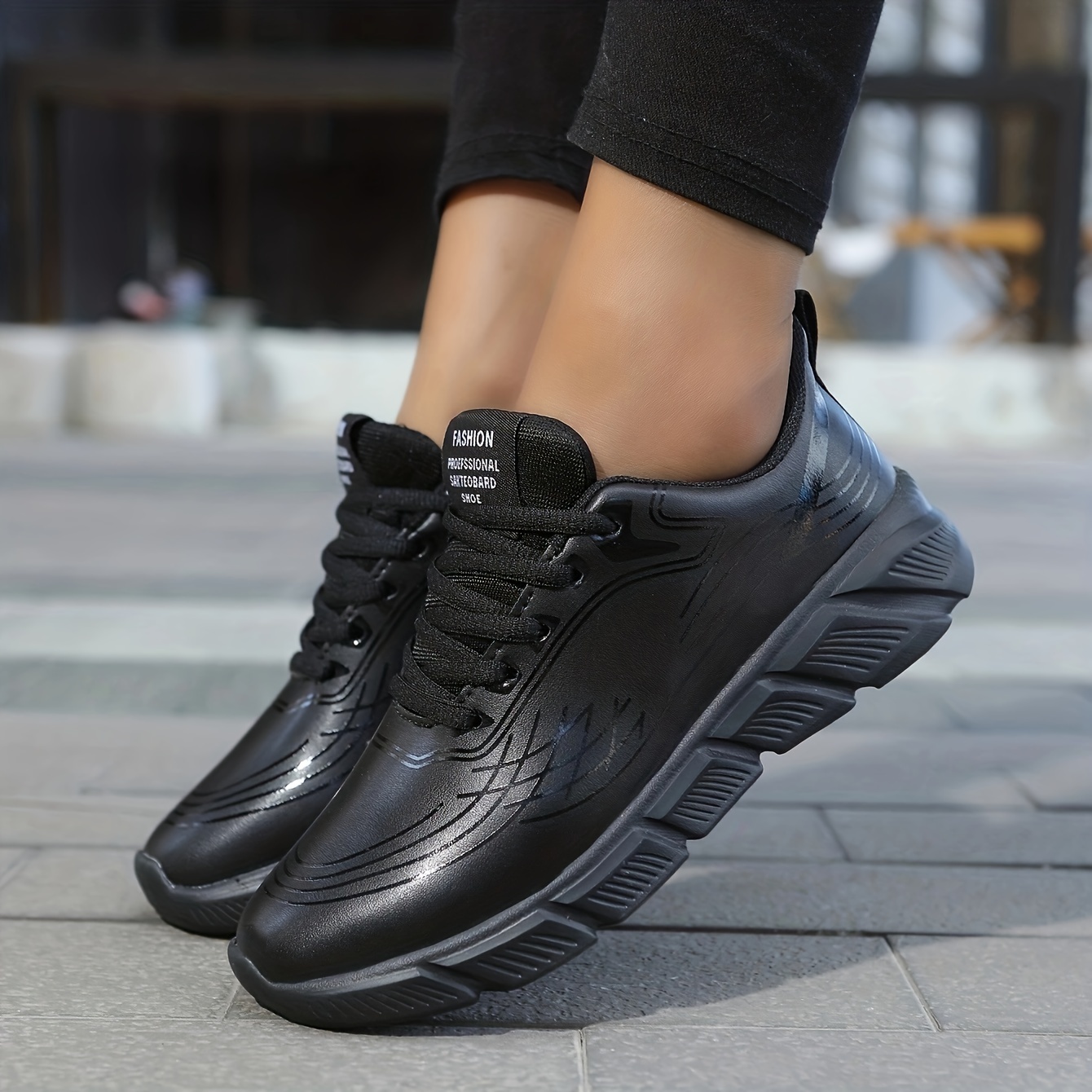 Zapatillas De Correr Ligeras Negras Para Mujer, Zapatillas Deportivas  Suaves Y Cómodas Con Absorción De Impactos, Zapatillas Deportivas  Informales Ver