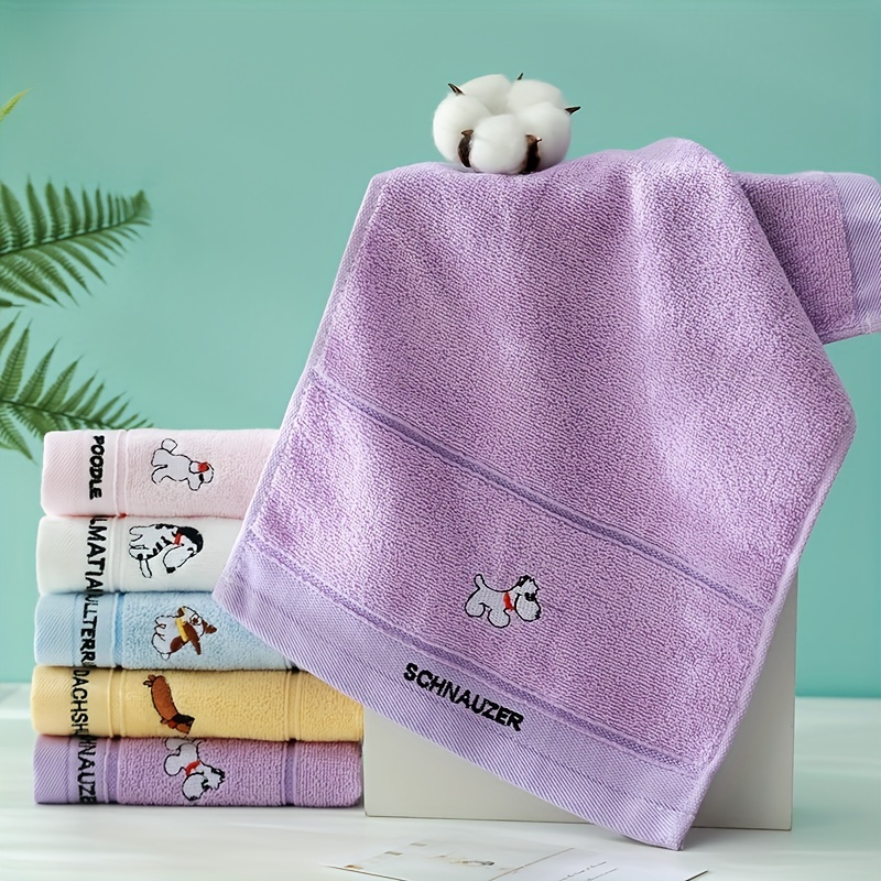 Children's Towel 100% Cotton Cartoon Animal Embroidery - Temu