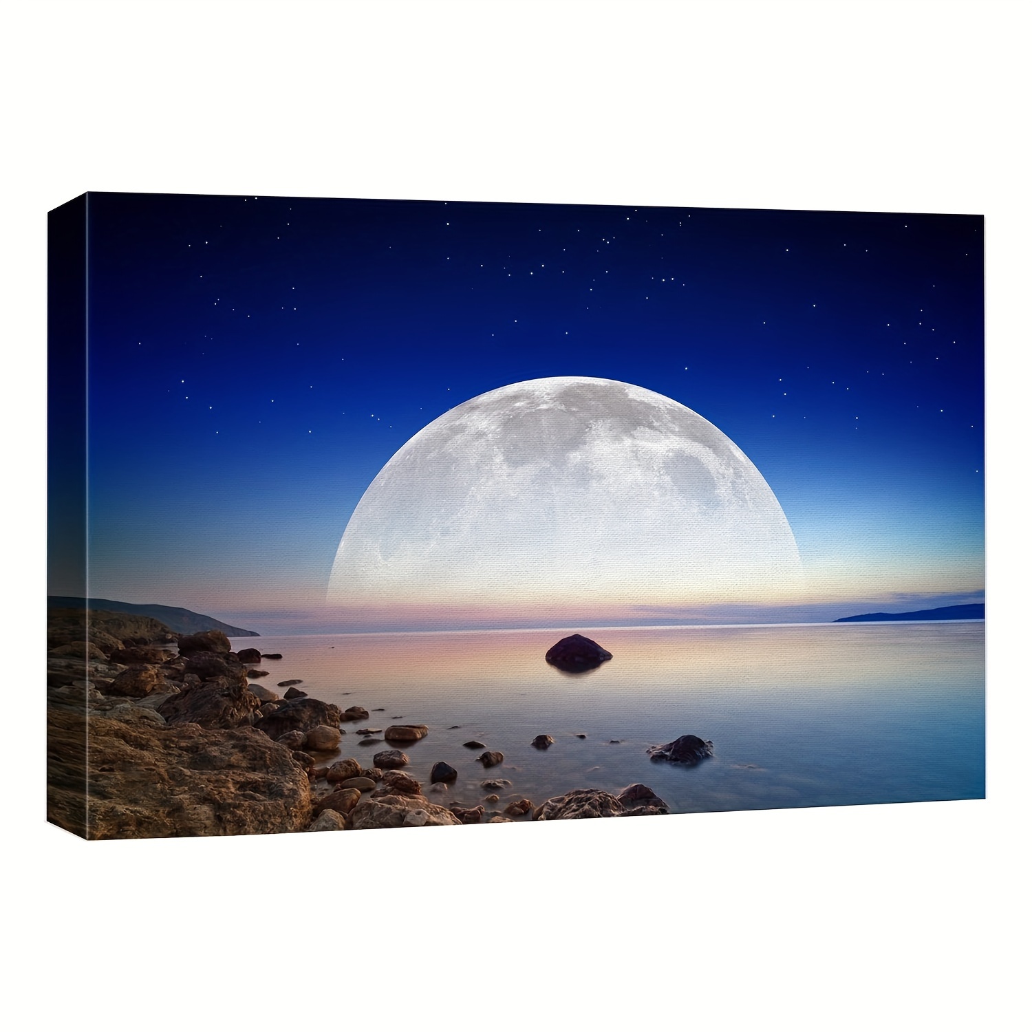 Canvas Print Wall Art Moon Ocean Horizon Nature - Temu Australia