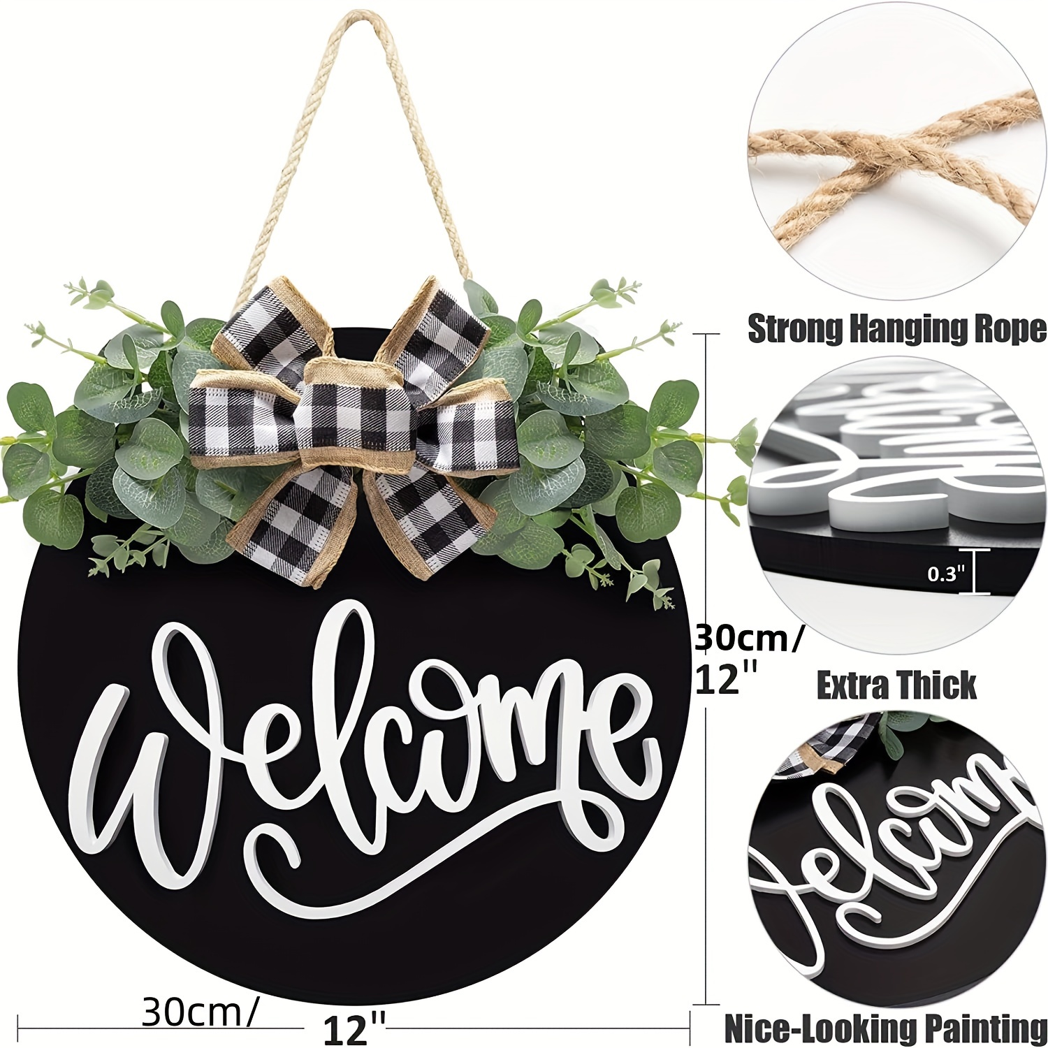 Dropship Welcome Wreath Sign For Front Door Porch Decor Farmhouse Front  Door Wreath Rustic Style - Round Hanging Spring Summer Christmas Decoration  For Home Indoor Outdoor Housewarming Gift to Sell Online at