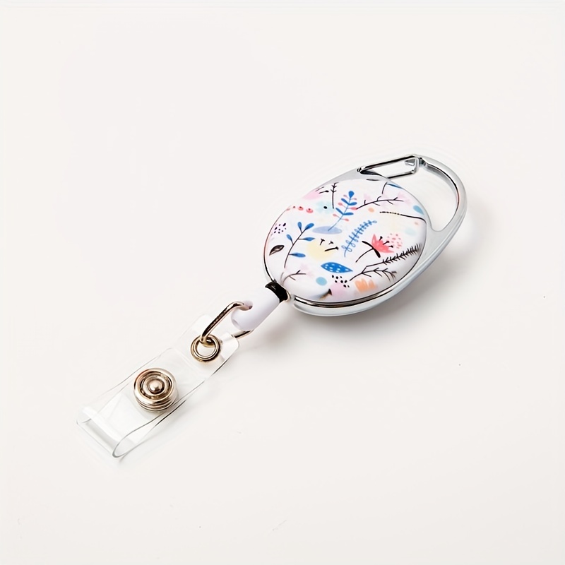 1pc Retractable Badge Reel with Carabiner Belt Clip Key Ring Cute Badge Holder ID Name Badge Reels for Office Worker Doctor Nurse,Temu