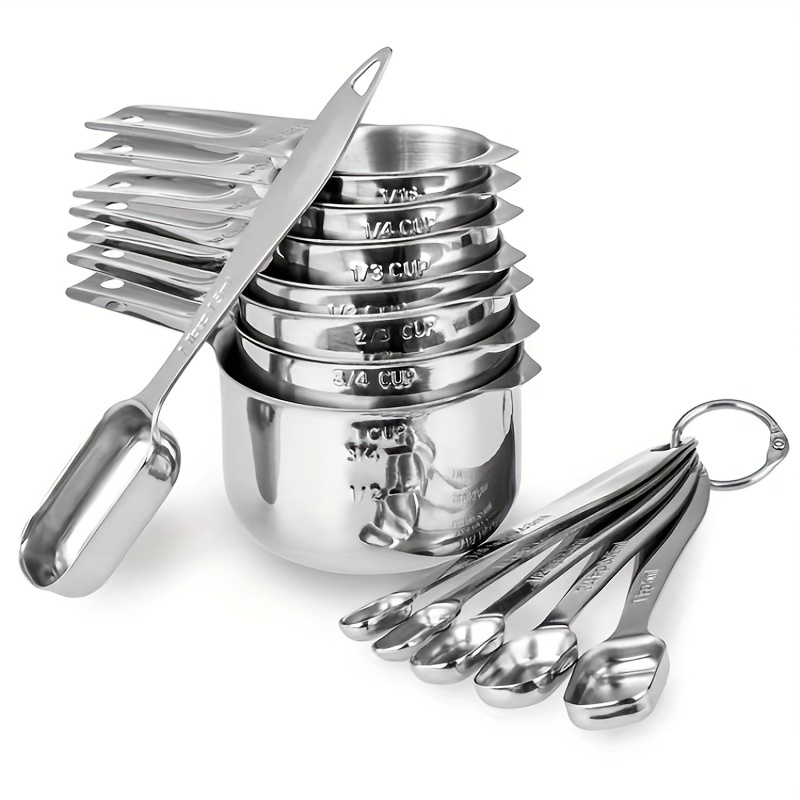 Measuring Cups And Spoons Stackable Stainless Steel - Temu