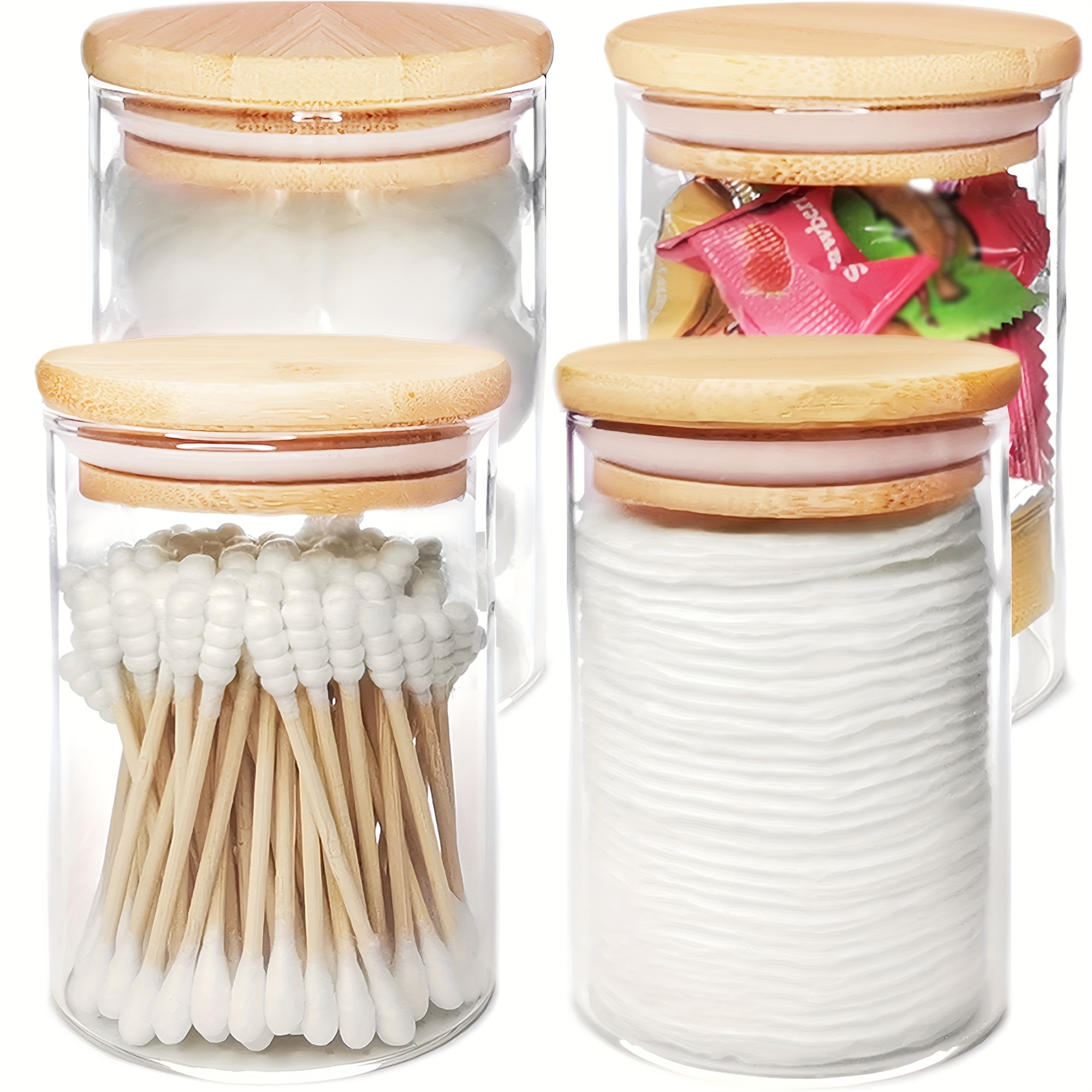 Apothecary Glass Jar With Wooden Lids Small Storage Jar For - Temu
