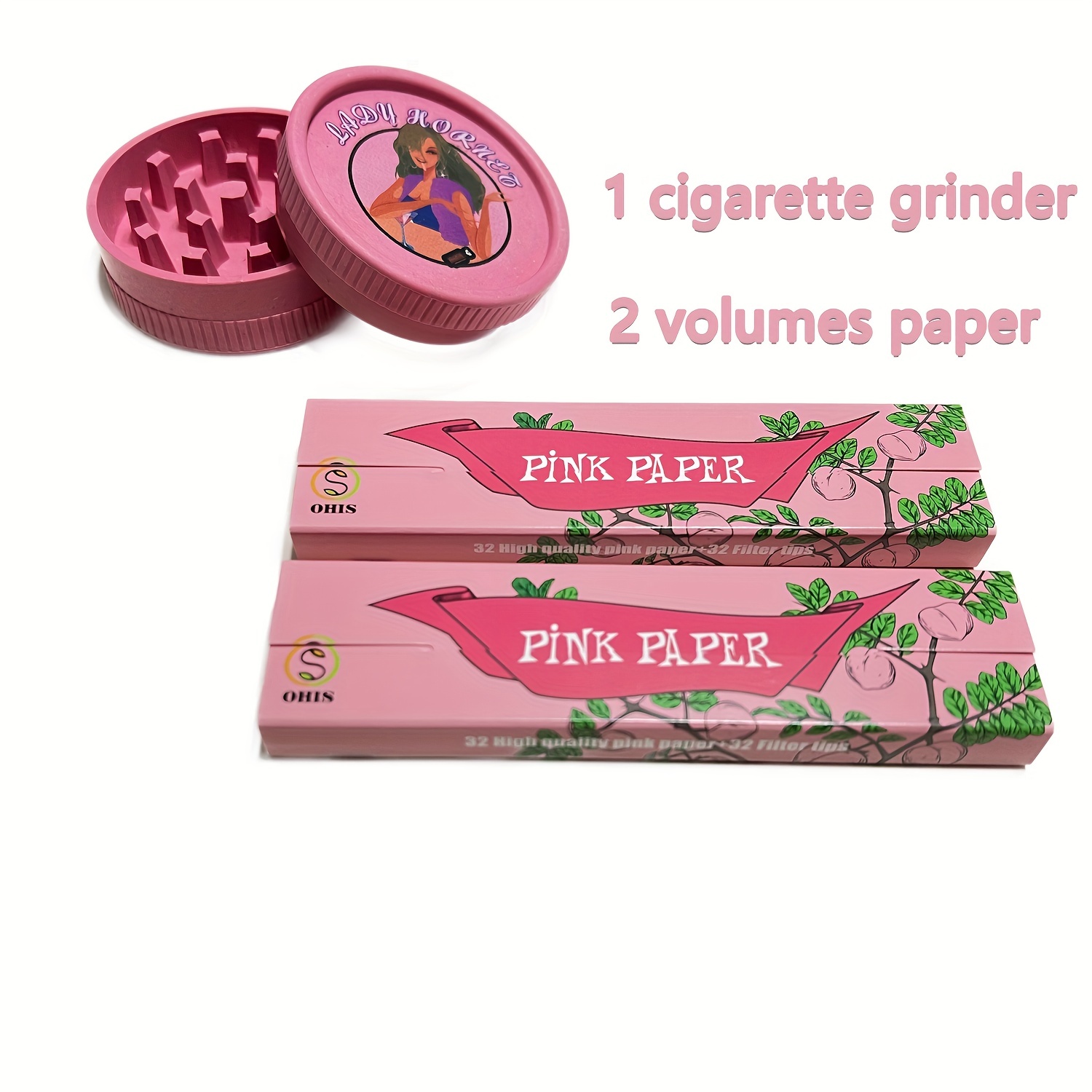 Smoking Set Double layer Grinder 1 Booklet Rolling Paper 8 - Temu