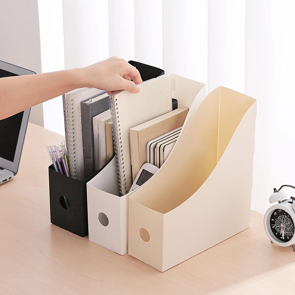 Desktop Book Organizer Transparent Dustproof Magazine Storage Box