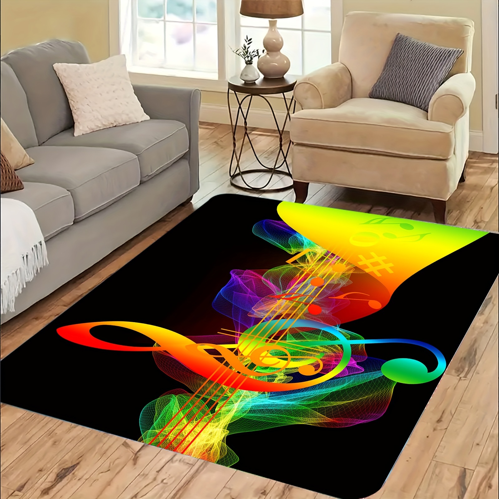 Music Room Drum Rug Electric Piano Rectangular Carpet Living - Temu