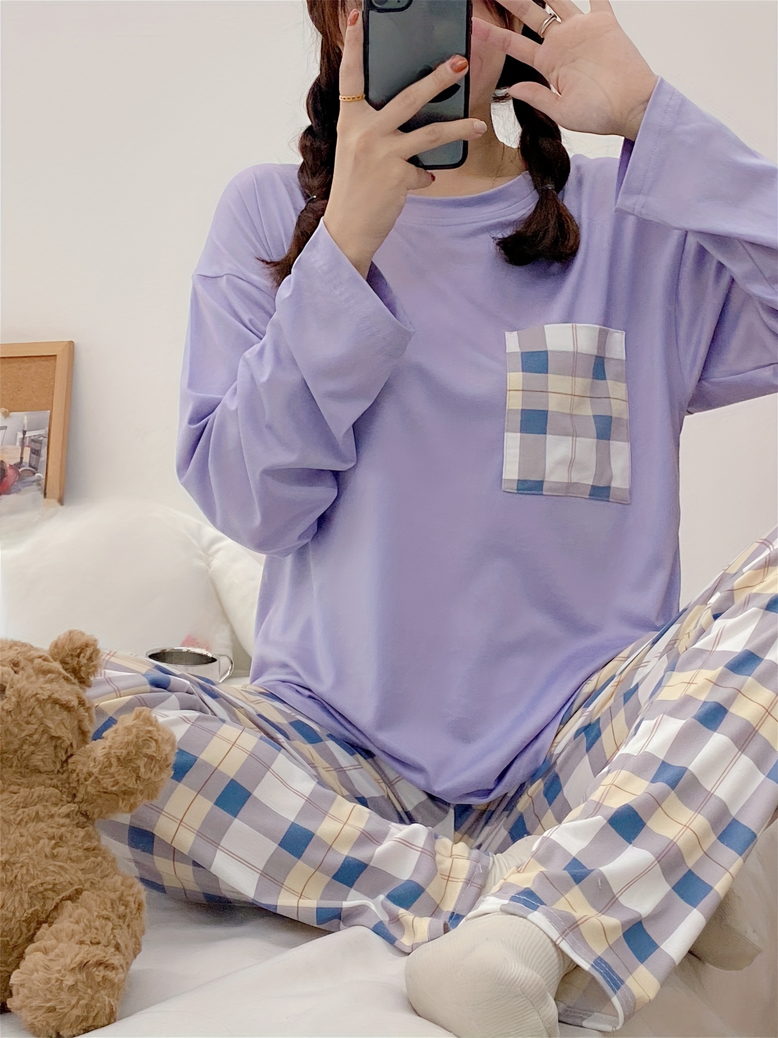 Sheer Mesh Button Pajamas Slim Fit Long Sleeve Sleepwear - Temu