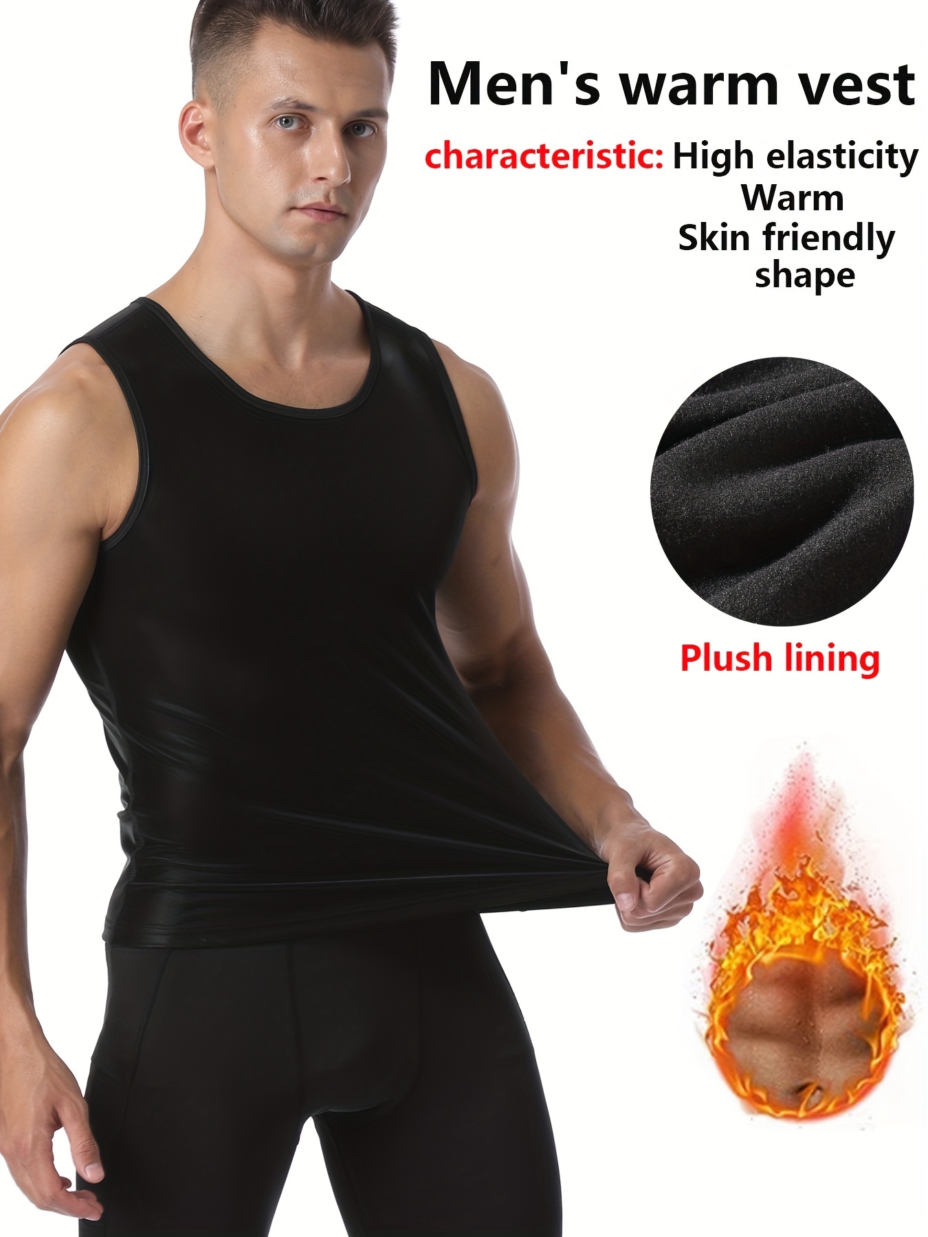 Men's Body Shaper Thermal Tank Tops, Breathable Comfy Sleeveless Round Neck  Tops, Men's Sports Vest For Gym Fitness